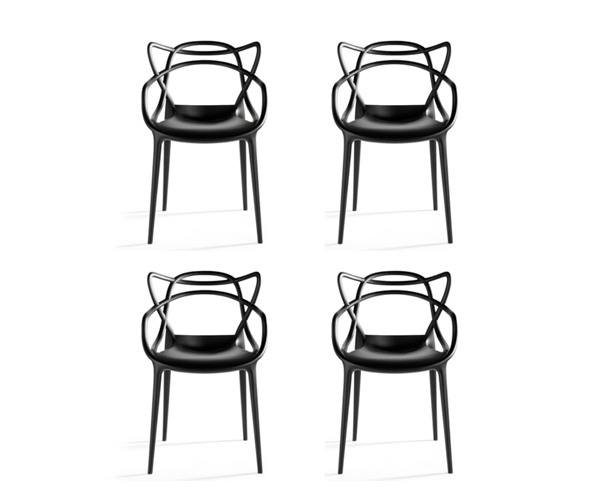 Kartell Masters Spisestol - sort - 4 stk.