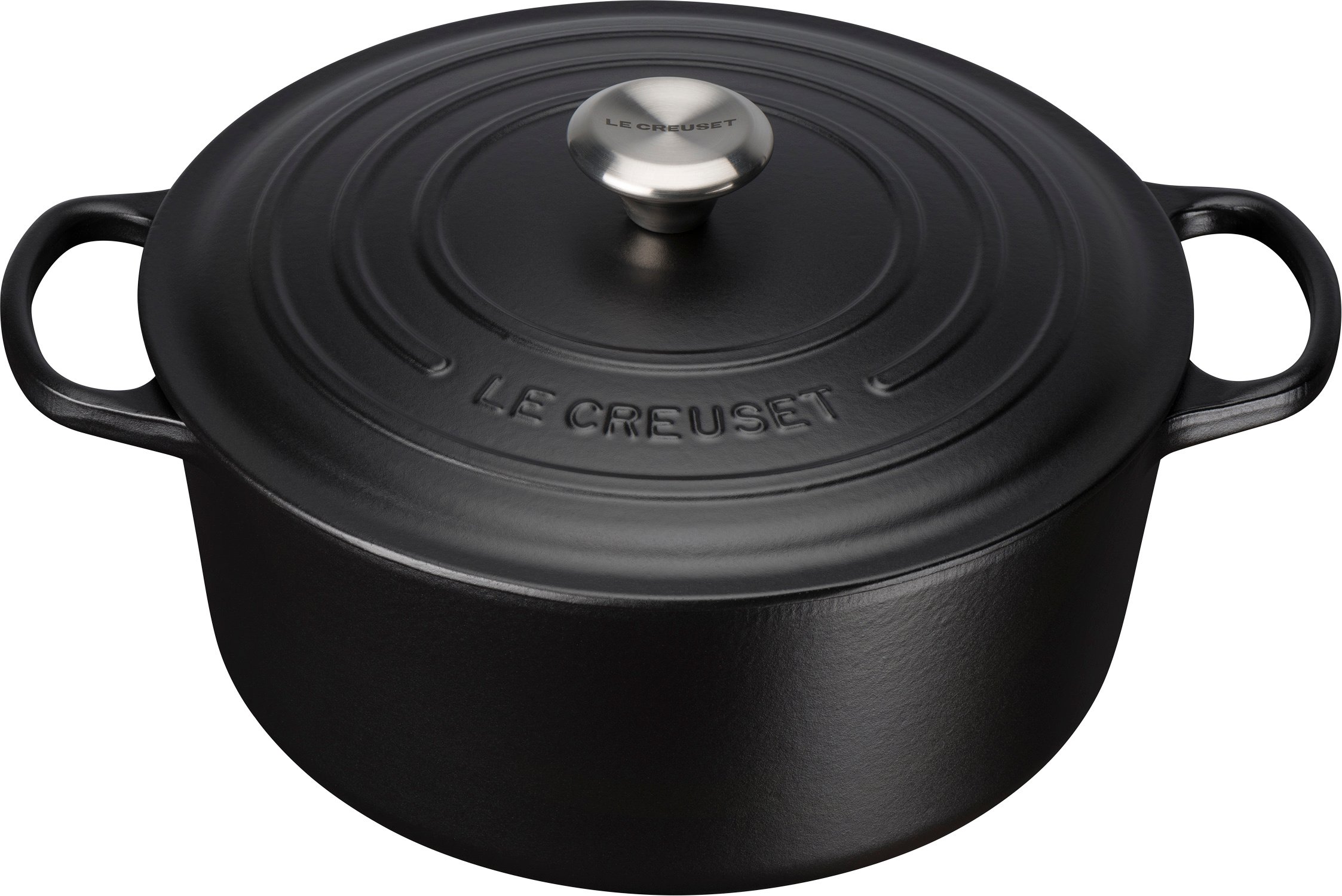 Le Creuset Rund Støbejernsgryde 5,3L Matte Black Matte Black Str 26 cm - Støbejernsgryder hos Magasin