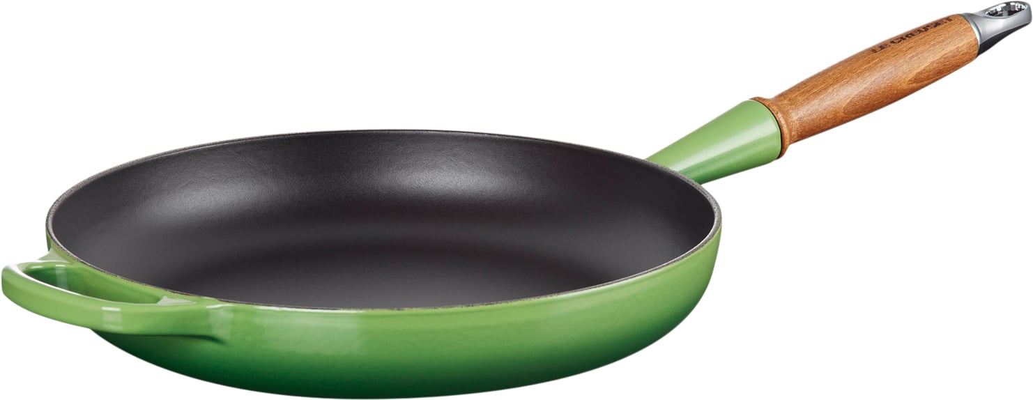 Le Creuset Stegepande M/træht 28 Bamboo Green Bamboo Green Str 28cm - Stegepander hos Magasin