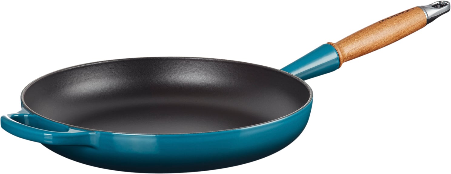 Le Creuset Stegepande M/træht 28 Deep Teal Deep Teal Str 28cm - Stegepander hos Magasin