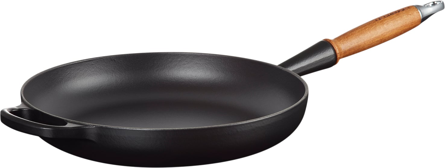 Le Creuset Stegepande M/træht 28 Matt Black Satin Black Str 28cm - Stegepander hos Magasin