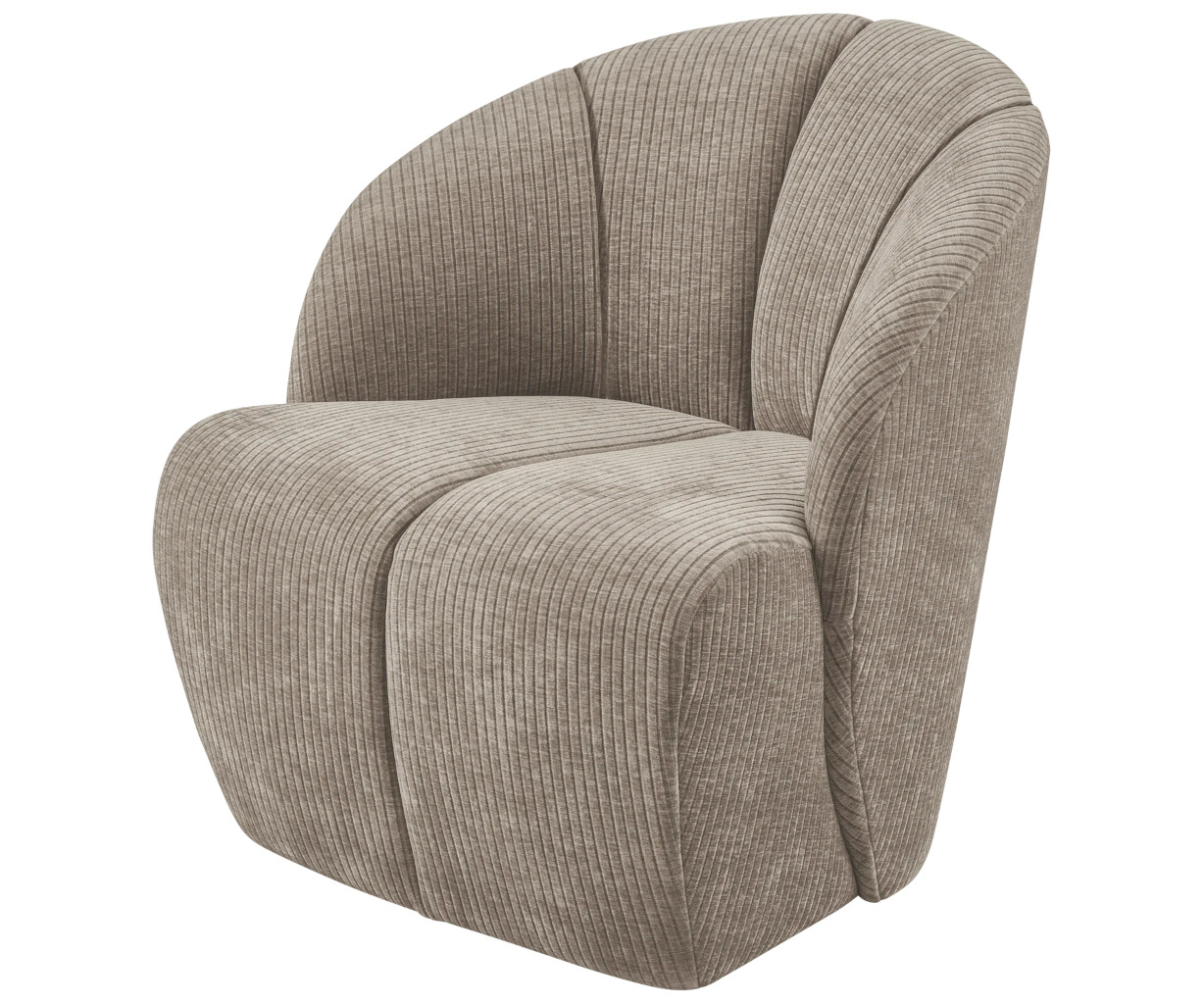 Woood Mojo Swivel lænestol - rib dark sand