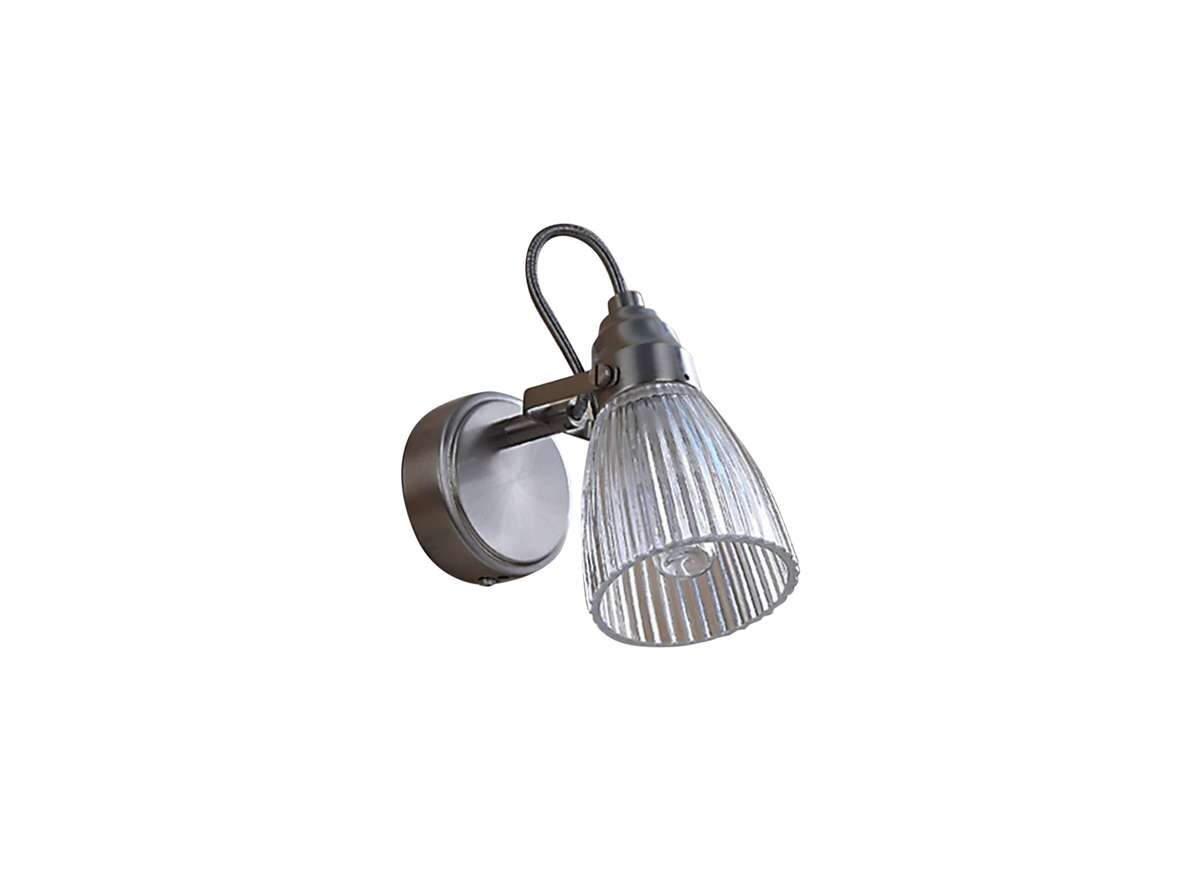 Lindby - Kara Væglampe IP44 Nickel/Clear