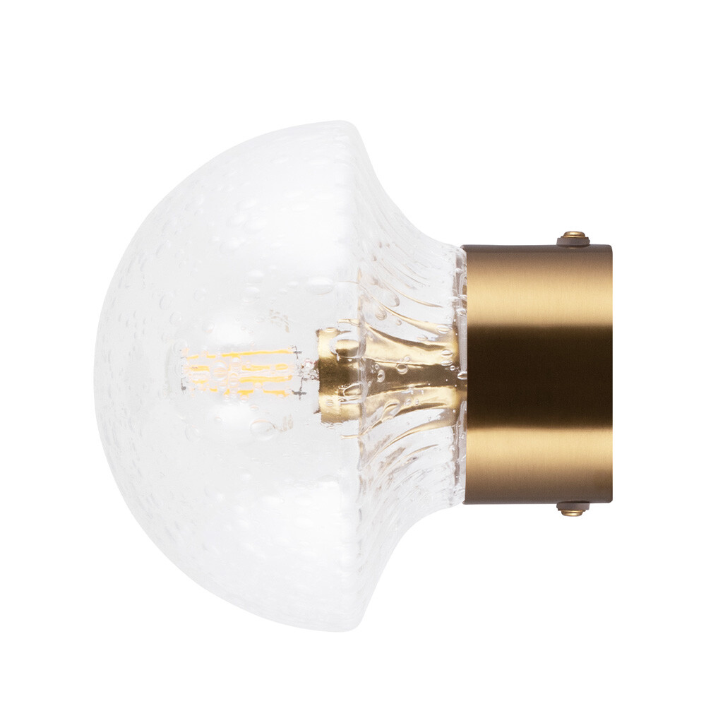 Globen Lighting - Fungo 16 Væg-/Loftlampe IP44 Klar/Børstet Messing