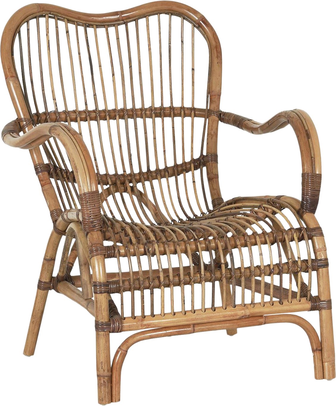 Ib Laursen Lænestol Rattan Natur Brun Str L:77 B:64 H:84 cm - Loungestole hos Magasin