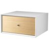 Living&more sengebord - The Box - 19,8 x 39,4 x 34,0 - Hvid/eg